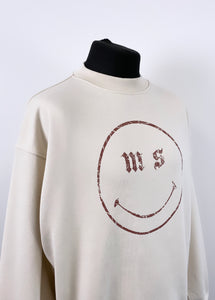 Cream Smiley Heavyweight Sweatshirt.