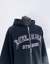 Load image into Gallery viewer, Black Arched Heavyweight Zip up.