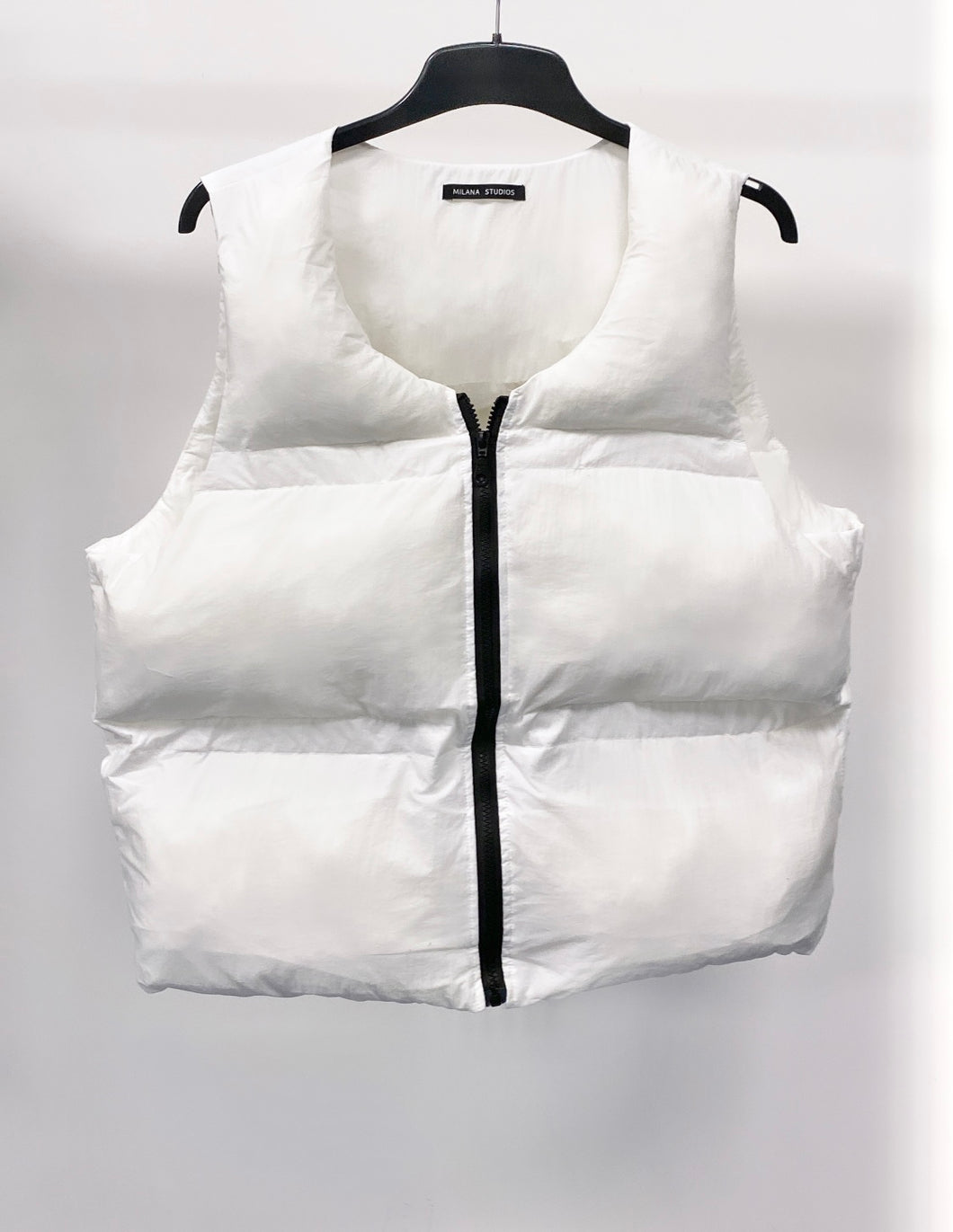 White Insulated Puffer Gilet.