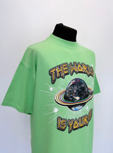 Load image into Gallery viewer, Apple Green Heavyweight Planet T-shirt.