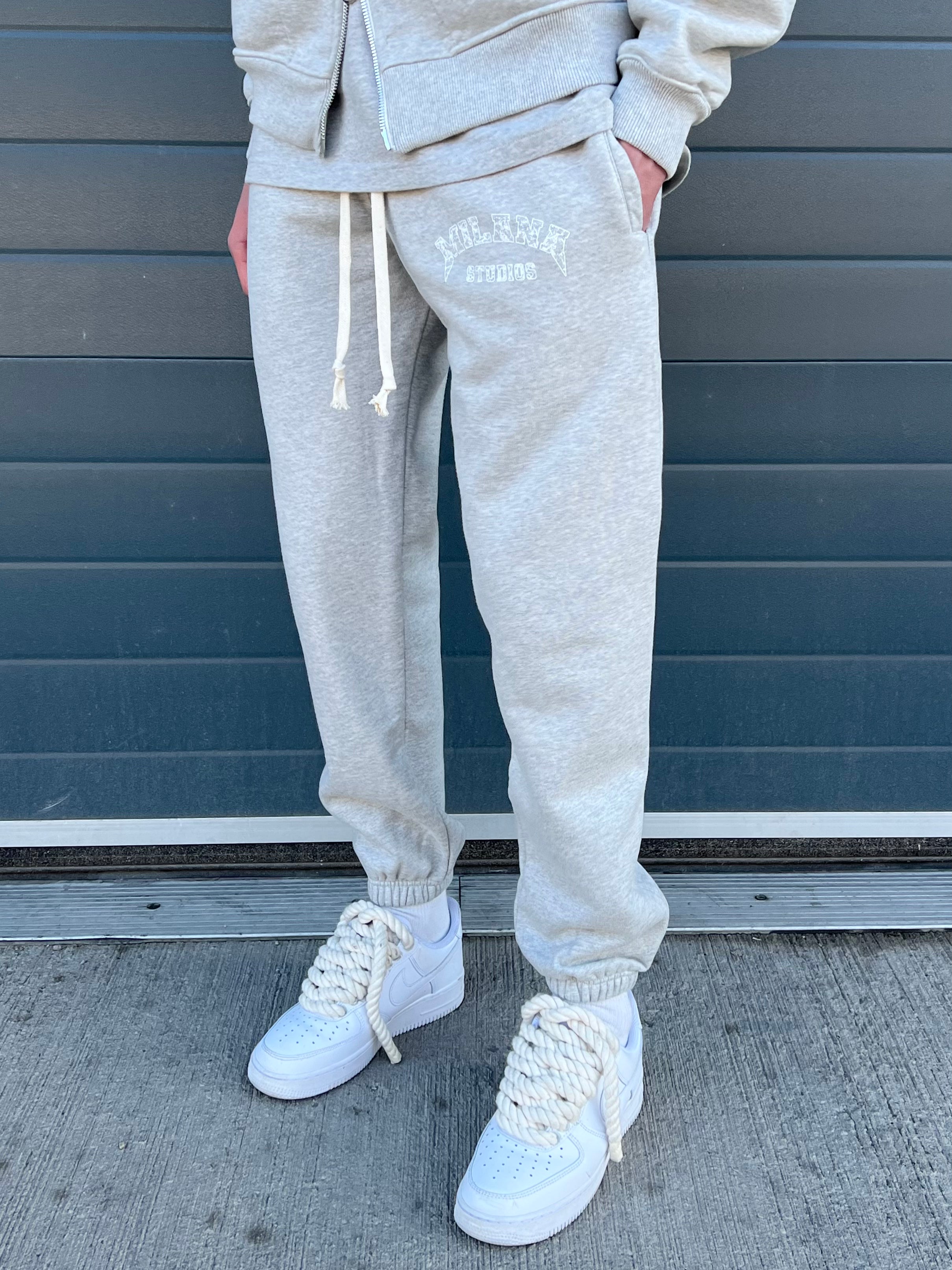 Marl Grey Arched Sweatpants.