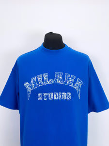 Cobalt Blue Arched Heavyweight T-shirt.